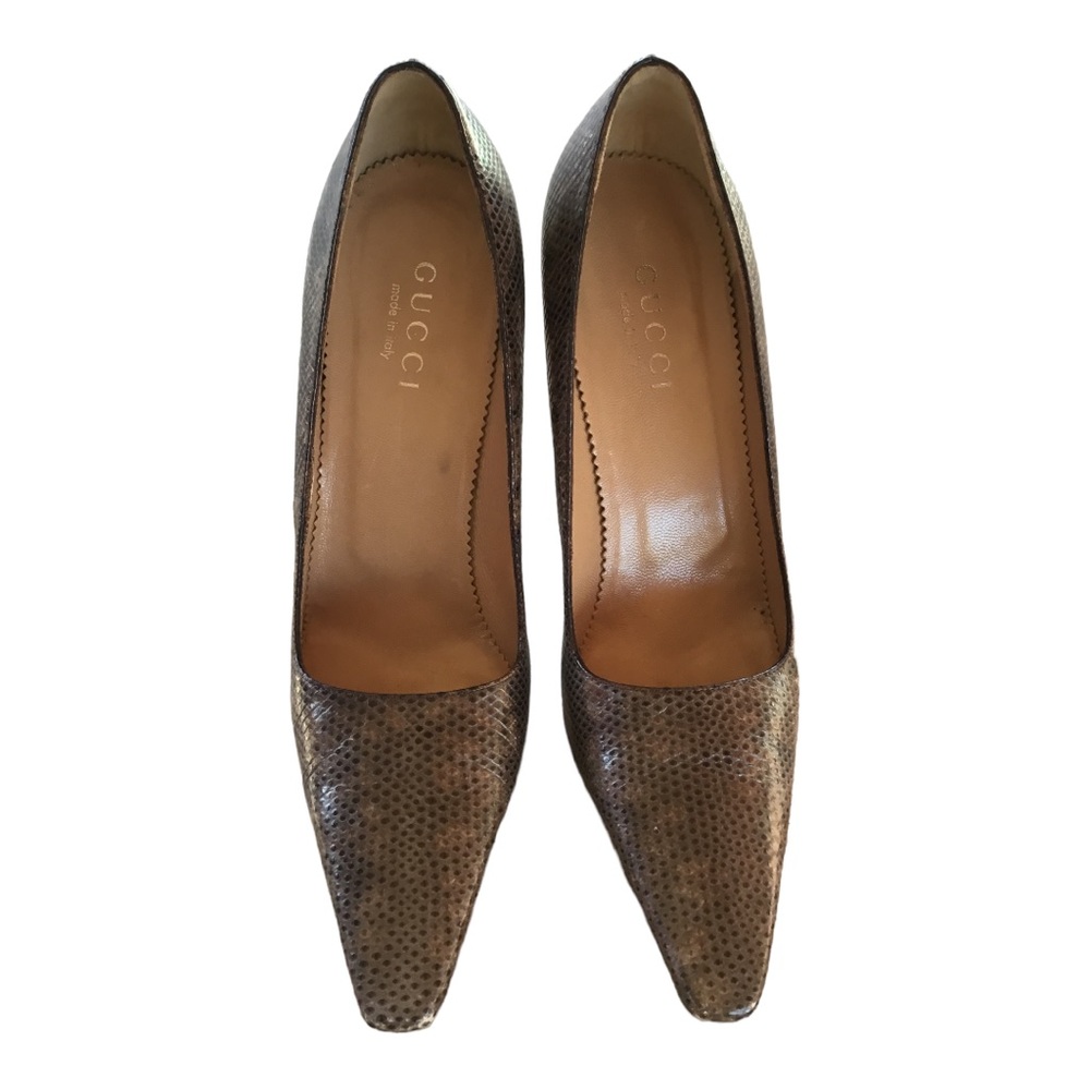 Gucci snake skin heels 7/5